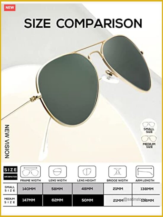 Polarized Aviator Sunglasses with UV Protection, 3-Pack